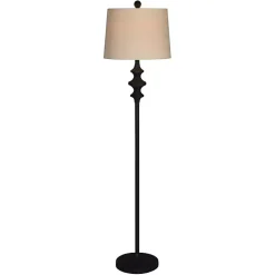 Kirklands Home Floor Lamps|Thelma Matte Black Stem Floor Lamp Tan