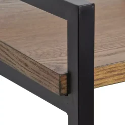 Kirklands Home Bookshelves|4-Tier Black Metal Frame Shelf Brown