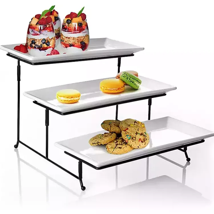 Kirklands Home Serving & Entertaining|3-Tier Serving Plates White