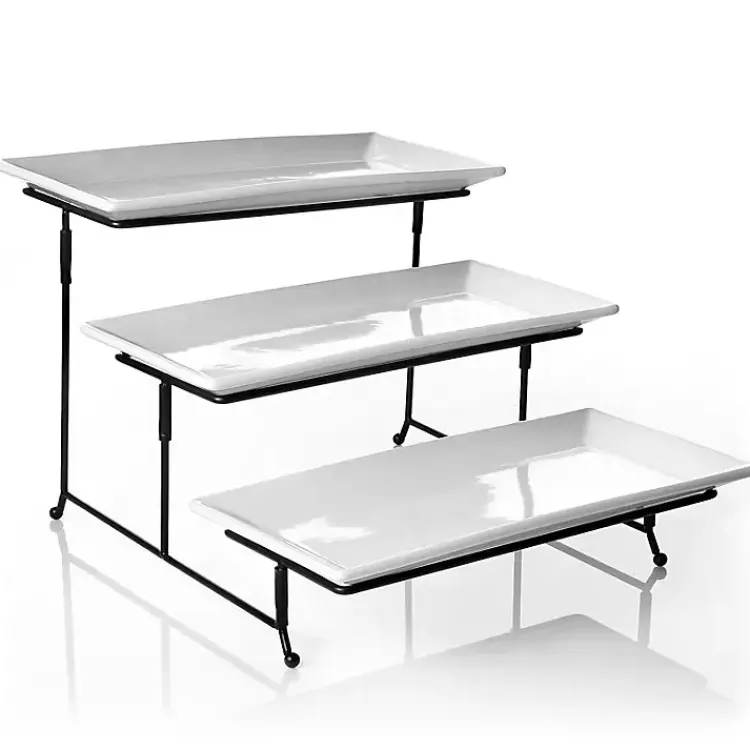 Kirklands Home Serving & Entertaining|3-Tier Serving Plates White