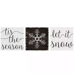 Outlet Tis the Season Canvas Art Prints, Set of 3 Christmas Art & Wall Decor