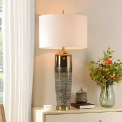Kirklands Home Table Lamps|Transitional Ceramic & Metal Table Lamp White