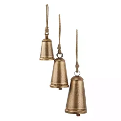 Clearance Triangular Aged Hanging Bells, Set of 3 Decorative Accents