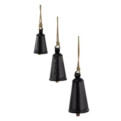 Triangular Iron Hanging Bells, Set of 3 Decorative Accents