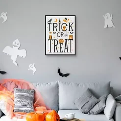 Trick or Treat Framed Canvas Wall Plaque Halloween