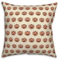 Trick or Treat Pumpkins Pattern Throw Pillow Halloween