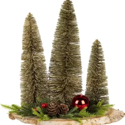 Trio of Bottle Brush Trees Christmas Decoration Christmas Decorations