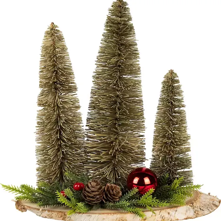 Trio of Bottle Brush Trees Christmas Decoration Christmas Decorations