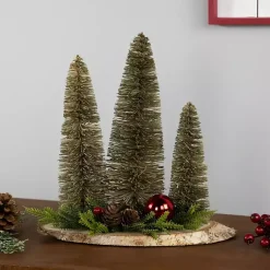 Trio of Bottle Brush Trees Christmas Decoration Christmas Decorations