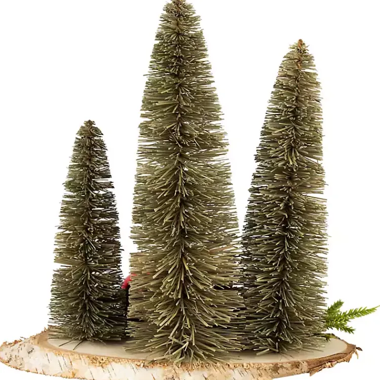 Trio of Bottle Brush Trees Christmas Decoration Christmas Decorations