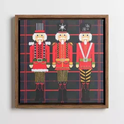 Sale Triple Nutcrackers Plaid Wall Plaque Christmas Art & Wall Decor