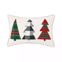 Tri-Tree Plaid Christmas Lumbar Pillow Pillows