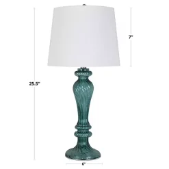 Kirklands Home Table Lamps|Turquoise Glass Table Lamps, Set of 2 White