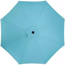 Kirklands Home Outdoor Accent Furniture|Turquoise Tilt Hand Crank Outdoor Umbrella Blue
