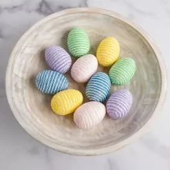 Best Tweed Striped Easter Eggs Bowl Filler Easter Decorations