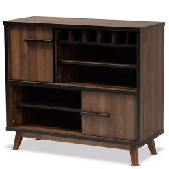 Kirklands Home Cabinets & Sideboards|Two Tone Walnut Wood Wine Storage Cabinet