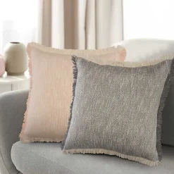 Two-Tone Gray Woven Accent Pillow Pillows