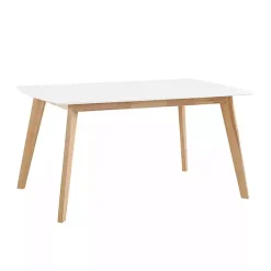 Kirklands Home Dining Tables|Two-Tone Mid-Century Modern Wood Dining Table White