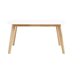 Kirklands Home Dining Tables|Two-Tone Mid-Century Modern Wood Dining Table White