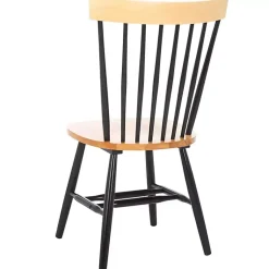 Kirklands Home Dining Chairs|Two-Tone Parker Spindle Dining Chairs, Set of 2 Black