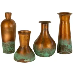 Sale Two-Toned Copper Vases, Set of 4 Vases