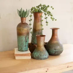 Sale Two-Toned Copper Vases, Set of 4 Vases