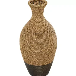 Sale Two-Toned Natural Seagrass Floor Vase, 21 in. Vases