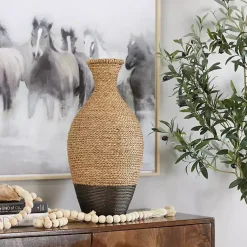 Sale Two-Toned Natural Seagrass Floor Vase, 21 in. Vases