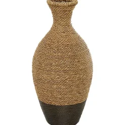 Sale Two-Toned Natural Seagrass Floor Vase, 21 in. Vases