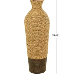 Clearance Two-Toned Natural Seagrass Floor Vase, 33 in. Vases
