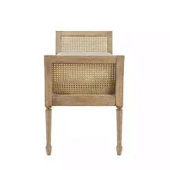 Kirklands Home Benches & Ottomans|Upholstered Cane Martha Stewart Isla Bench Tan