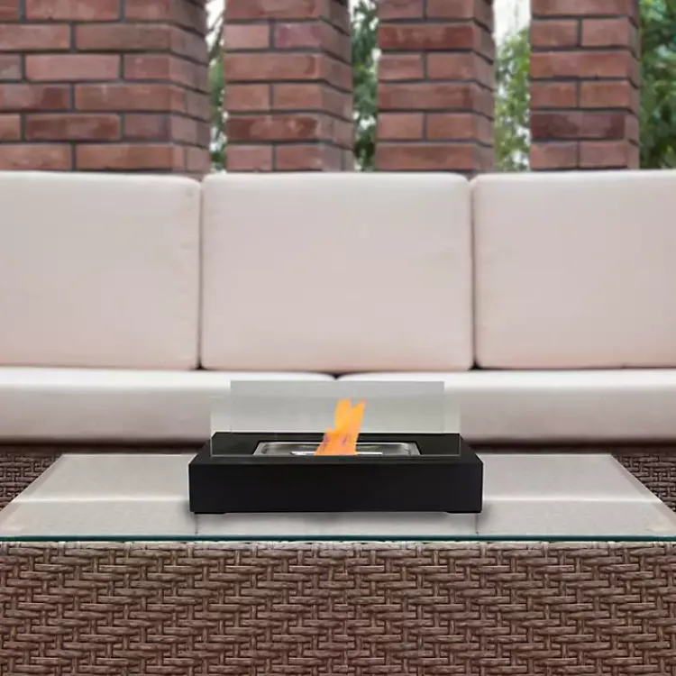 Kirklands Home Fire Pits|Ventless Tabletop Fireplace on Black Base