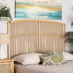 Kirklands Home Beds & Headboards|Vertical Weave Rat Queen Headboard Tan