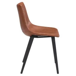 Kirklands Home Dining Chairs|Vintage Faux Leather Dining Chairs, Set of 2 Brown