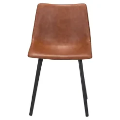 Kirklands Home Dining Chairs|Vintage Faux Leather Dining Chairs, Set of 2 Brown