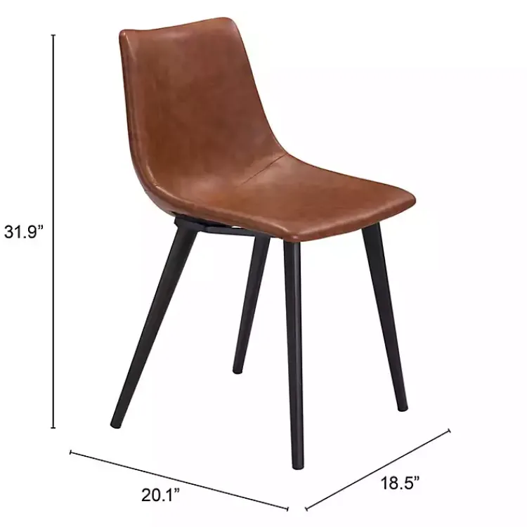 Kirklands Home Dining Chairs|Vintage Faux Leather Dining Chairs, Set of 2 Brown