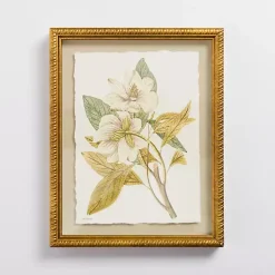 Kirklands Home Framed Art|Vintage Floral Gold Framed Art Print White