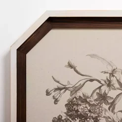 Kirklands Home Framed Art|Vintage Floral Octagon Framed Art Print