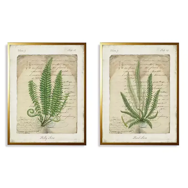 Kirklands Home Framed Art|Vintage Green Ferns Framed Art Prints, Set of 2