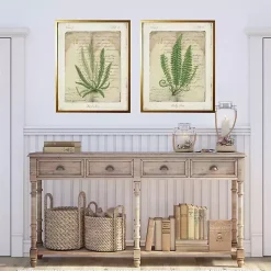 Kirklands Home Framed Art|Vintage Green Ferns Framed Art Prints, Set of 2