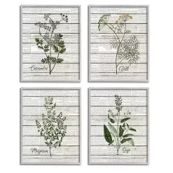 Kirklands Home Framed Art|Vintage Herbs Framed Art Prints, Set of 4 Ivory