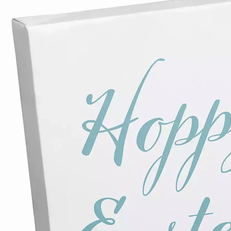 Best Vintage Hoppy Easter Floral Canvas Art Print Easter Decorations