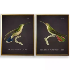 Kirklands Home Framed Art|Vintage Hummingbird IV 2-pc. Framed Art Print Set