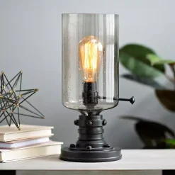 Kirklands Home Table Lamps|Vintage Industrial Edison Bulb Uplight Gray