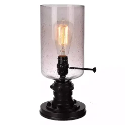 Kirklands Home Table Lamps|Vintage Industrial Edison Bulb Uplight Gray