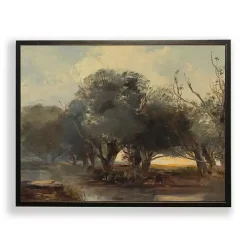 Kirklands Home Framed Art|Vintage Landscape Framed Art Print Green