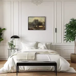 Kirklands Home Framed Art|Vintage Landscape Framed Art Print Green