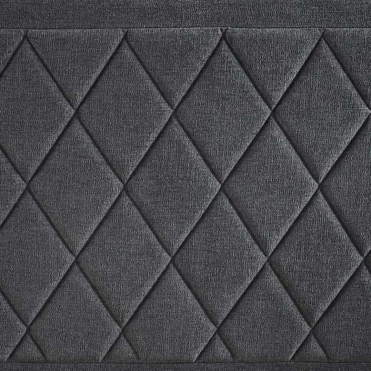 Kirklands Home Beds & Headboards|Viv Charcoal Diamond Tufted Queen Bed Frame Gray