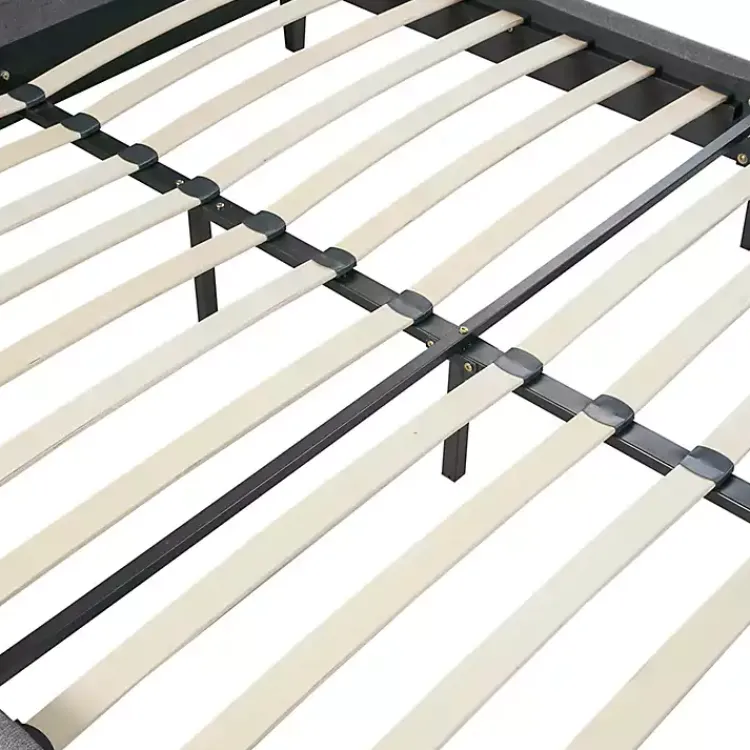 Kirklands Home Beds & Headboards|Viv Charcoal Diamond Tufted Queen Bed Frame Gray