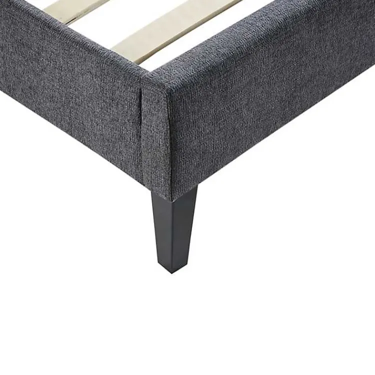 Kirklands Home Beds & Headboards|Viv Charcoal Diamond Tufted Queen Bed Frame Gray